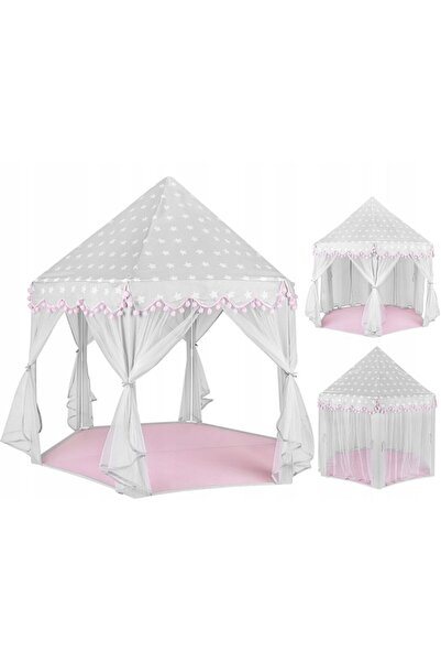 PROCART Σκηνή τύπου κάστρου, PROCART, εξαγωνικό σχήμα, 135x140 cm, 6 παράθυρα με κουρτίνες, πτυσσόμενη, αποθηκευτικός χώρος