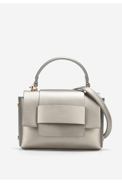 B T Shoes Stribrná rukojeť kabelky Cecylia