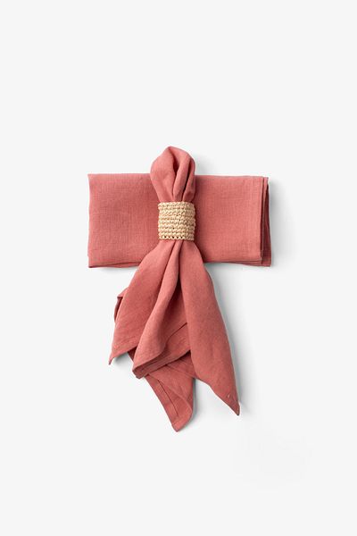 JOJOMIA Lona 2-Piece Linen Fabric Serving Presentation Napkin 45X45 Dusty Rose