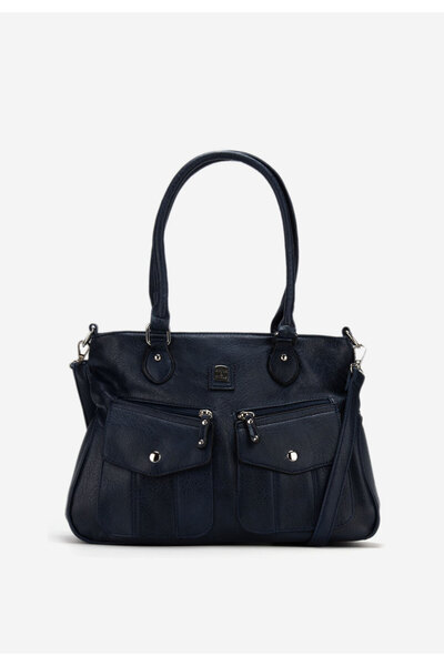 B T Shoes Tmavě modré rukojeť kabelky Yuka