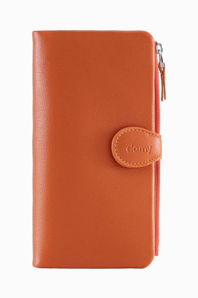 DAMY Genuine Leather Rfid Protected Women's Wallet 958 - Orange