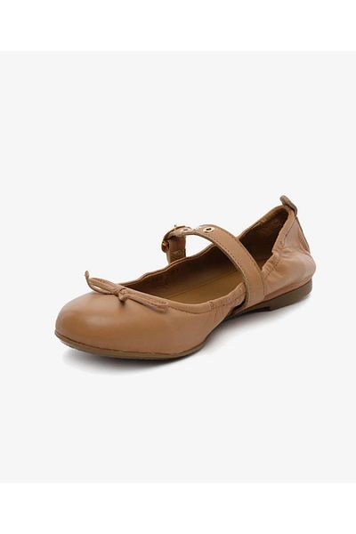 Greyder 34351 Tan Genuine Leather Women's Ballerinas 5Y2Ka34351