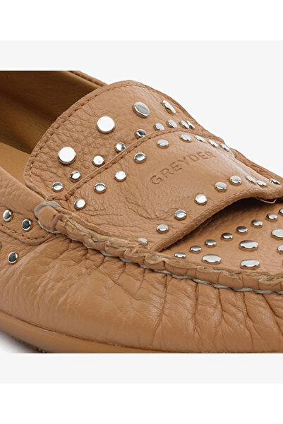 Greyder 34392 Tan Genuine Leather Laofer Casual Women's Shoes