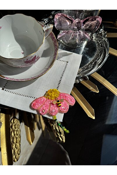 Hatice sakallı design 1 bucă șervețel de prezentare pentru cafea Daisy, roz