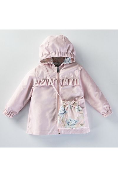 Midimod Wind & Rain Resistant Floral Girl's Raincoat Seasonal Coat with Double Sided Bag