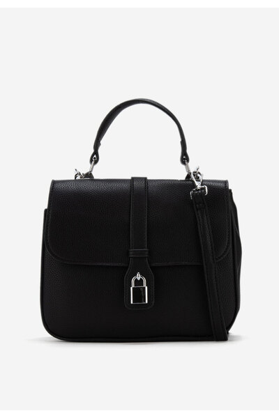 B T Shoes Černá rukojeť kabelky Krishna