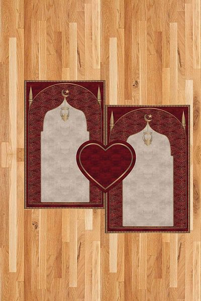 FOREVER ALDORA Heart Double Prayer Rug, Knee-Painless Soft Prayer Rug, Gift Prayer Rug