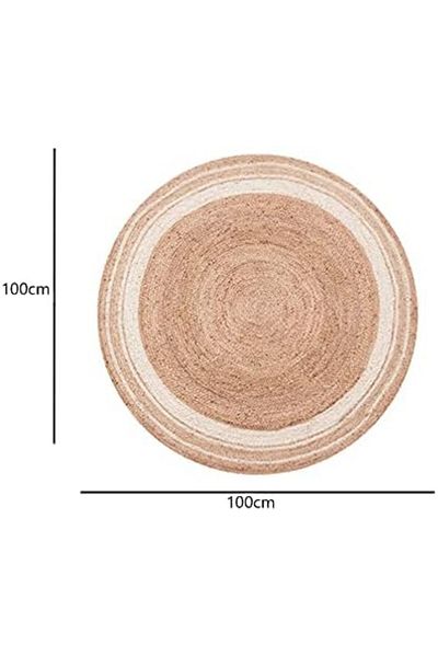 LINGWEI FFD Jute Rug Carpet Hand Made Round Jute Rug Carpet Floor Mat Hand Braided Natural Jute Rug