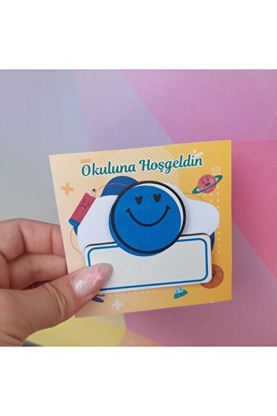 Yaşam Baskı Okula Hoşgeldin Rozeti Erkek Öğrenci 5 Adet Kartlı