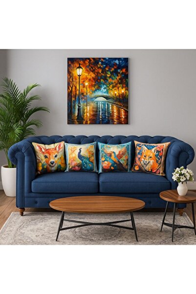 Limon Soft Κάλυμμα μαξιλαριού 3D Digital με τύπωμα Σετ με 4 Μαξιλαροθήκες με ...