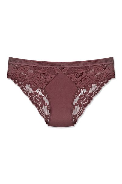ZENA UNDERWEAR Lace Detailed Cotton Ribbed Women's Bikini Panties with Mesh Elastic Waist – Pack of 10