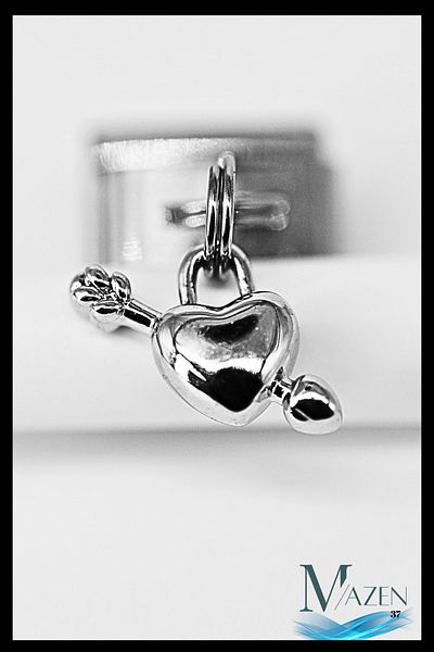 MAZEN Heart Arrow Dangle Charm |   Italian Bracelet Compatible |   Italian Charm Women's Jewelry Accessory