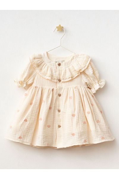 Cherrys Bebek Heart Muslin Dress