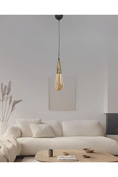 Fera Aydınlatma Damla Bal Cam Eskitme Metal Gövde Her Alana Uygun Lüks Dekora...