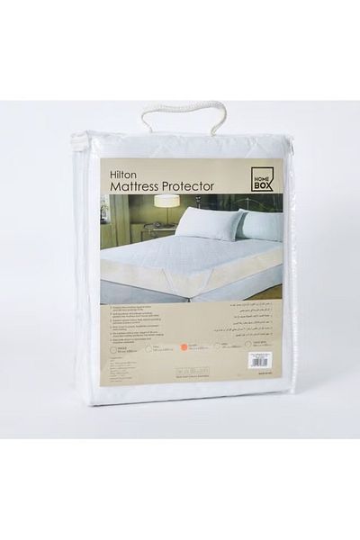 Home Box Hilton Queen Mattress Protector Microfiber – White, 150 x 200 cm