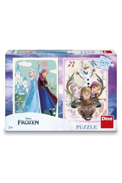 Dino 2 in 1 Puzzle - Anna and Elsa (2 x 77 pieces)