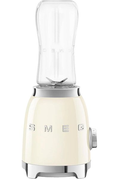 SMEG PBF01CRUK Retro 50’s Style Personal Blender, 2 x Bottles-To-Go, 2 Speed Settings, 600ml, 300W