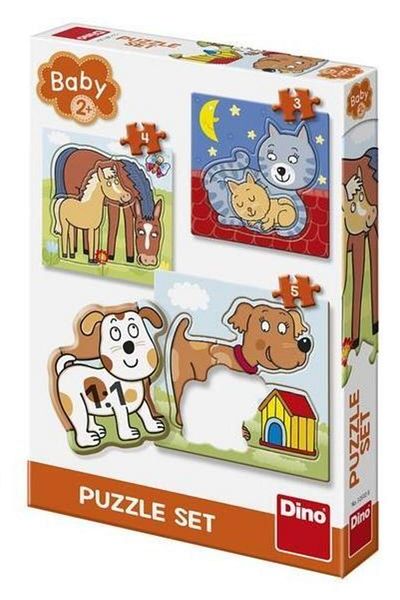 Dino Baby puzzle - Playful animals (3,4 and 5 pieces)