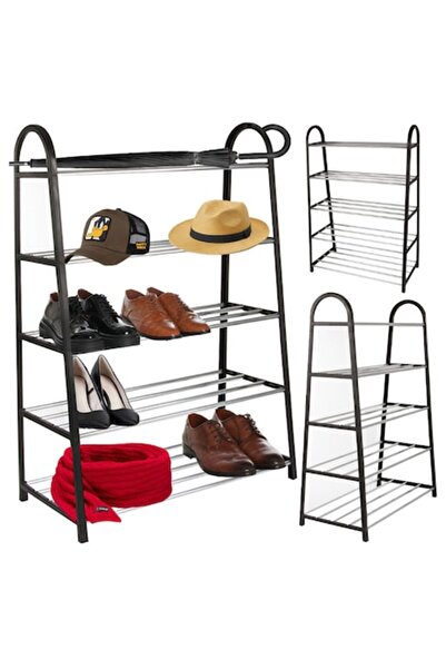 Glow Goods Suport metalic pentru pantofi cu 5 rafturi, negru