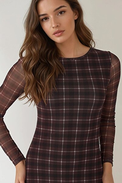 Hiccup Карирана рокля с прилепваща кройка