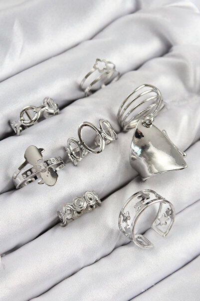 Nacario Mey Import ®   Brass Spiral and Star Model Silver Color Women's Ring ...