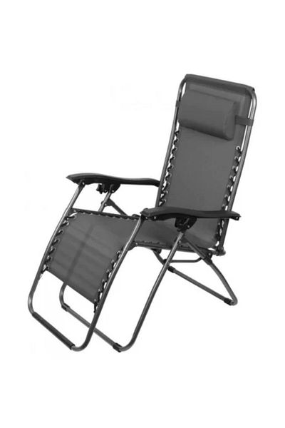 Strend Pro Garden Sun Lounger, Metal, Foldable, Gray, Max 120 kg, 177x66x108 cm, Sonora