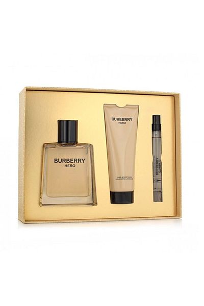 BURBERRY , Hero Eau de Toilette, Men's Gift Set-Eau de Toilette 100 ml + 10 ml+ Shower Gel 75 ml