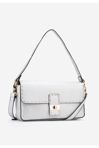 B T Shoes Stribrná rukojeť kabelky Emilea