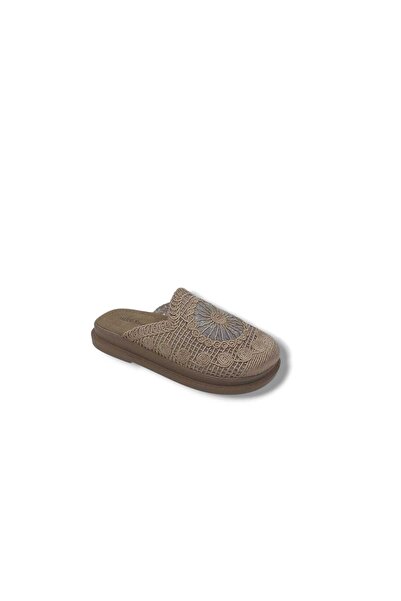 Zerhan 11706 Women's Mink Macrame Knitted Slippers