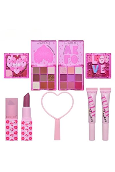 SOHO Makeup Set, 22 Colors, Tulip Pattern, 2 Eyeshadow Palettes, 2 Lip Glosses, 2 Lip Sticks, 1 Eyeshadow Palette