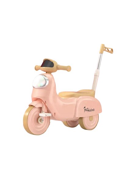 Nichiduta 3in1 Fast Pink pedal motorcycle for children with removable parental handle, headlight with light