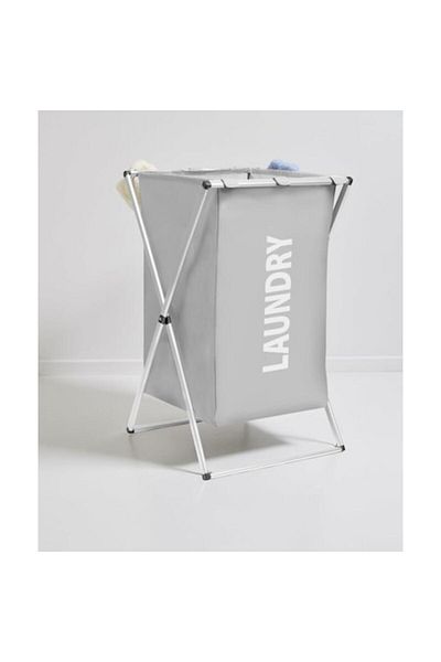 SOHO Cos de Rufe Textil cu Cadru de Metal, Pliabil, 38 x 38 x 57 cm, Gri