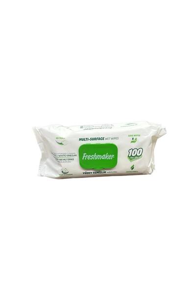 Freshmaker منشفة مبللة لتنظيف الأسطح مع إضافات كربونات وخل أبيض - عبوة من 100...
