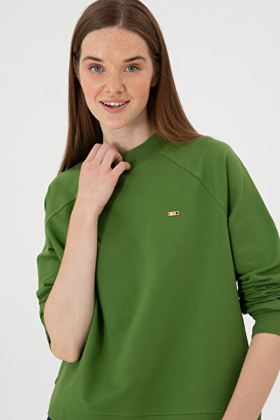 U.S. Polo Assn. Kadın Yeşil Regular Bisiklet Yaka Basic Sweatshırt 50313610-VR054