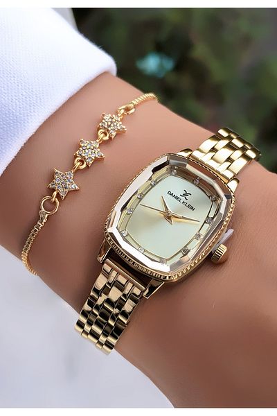 Daniel Klein Women's Wristwatch Gold Color New Season Minimal 3Atm Waterproof Bracelet Gift