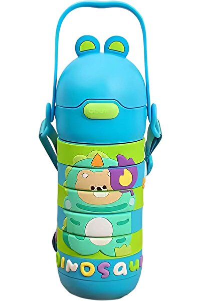 Twisoo زجاجة مياه من الفولاذ المقاوم للصدأ للأطفال مع شفاطة وحزام وجدار مزدوج...