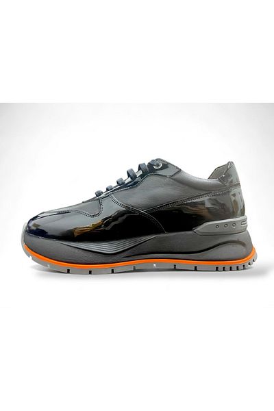 LUCIANO BELLINI Alfa 6702 Patent Leather Men's Casual Shoes - Black - 41