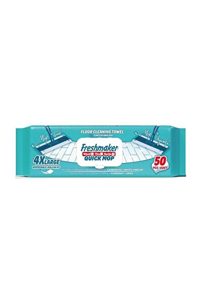 Freshmaker Karbonat ve Beyaz Sirke Katkılı Yüzey Yer Temizlik Mandallı Mop Havlusu - 50'li 10 Paket