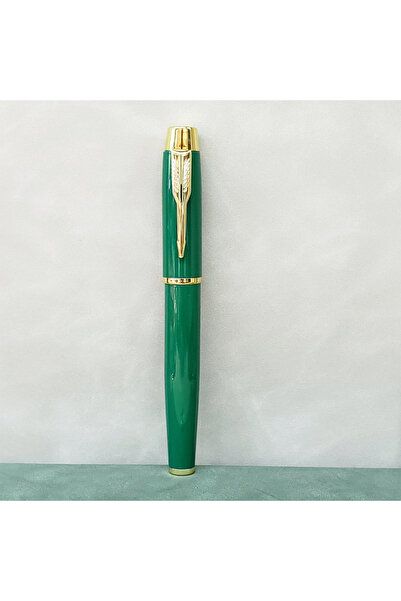 AYACO قلم حبر جاف معدني أخضر بتصميم أنيق للاستخدام المكتبي واليومي
