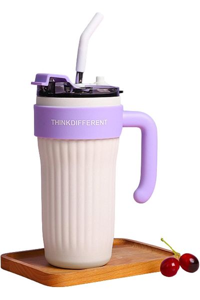 Twisoo Insulated Tumbler with Handle and Straw Lid, Stainless Steel Coffee Mug Portable Coffee Tumbl