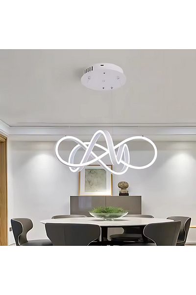 KORMAN TECHNIK LED pendant chandelier with remote control INFINITY HALO 138W, Cold/Warm/Neutral light, Dimmable, White, ,