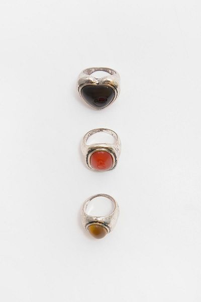 Pull & Bear Pack of 3 heart rings