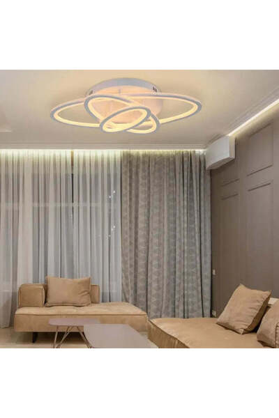 KORMAN TECHNIK LED chandelier with remote control GENTIANA 83W, 3 Ellipses, Dimmable, White
