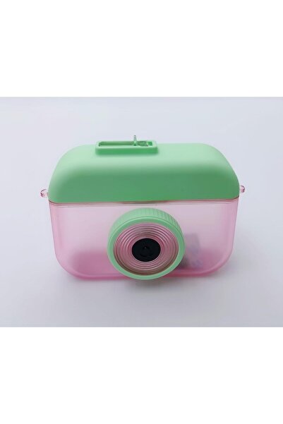 Twisoo Camera Shape Plastic Water Bottle – Leak-Proof Sports Travel Cup with Straw & Adjustable St