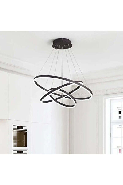 KORMAN TECHNIK LED pendant chandelier with remote control CASIANA 130W,, Cold/Warm/Neutral light, Dimmable, Black,