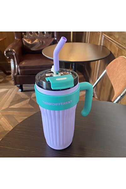 Twisoo Insulated Tumbler with Handle and Straw Lid, Stainless Steel Coffee Mug Portable Coffee Tumbl