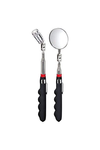 SOHO Inspection Tool Set with Telescopic Rod with Magnet and LED and Rod with Mirror