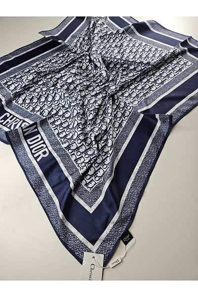 Webinay Home Cd Pattern Twill Scarf Double-Sided Silk Scarf Silk Scarf Hijab 2 Different Patterns