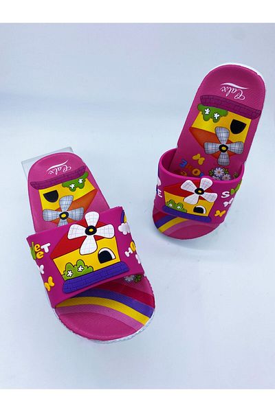 BURAK ALDAY SHOES Children's Non-Slip Sole Colorful Slippers