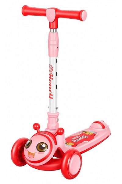 Nichiduta Honey Bee Red children's scooter, foldable, steel handlebar, 3-way adjustable height